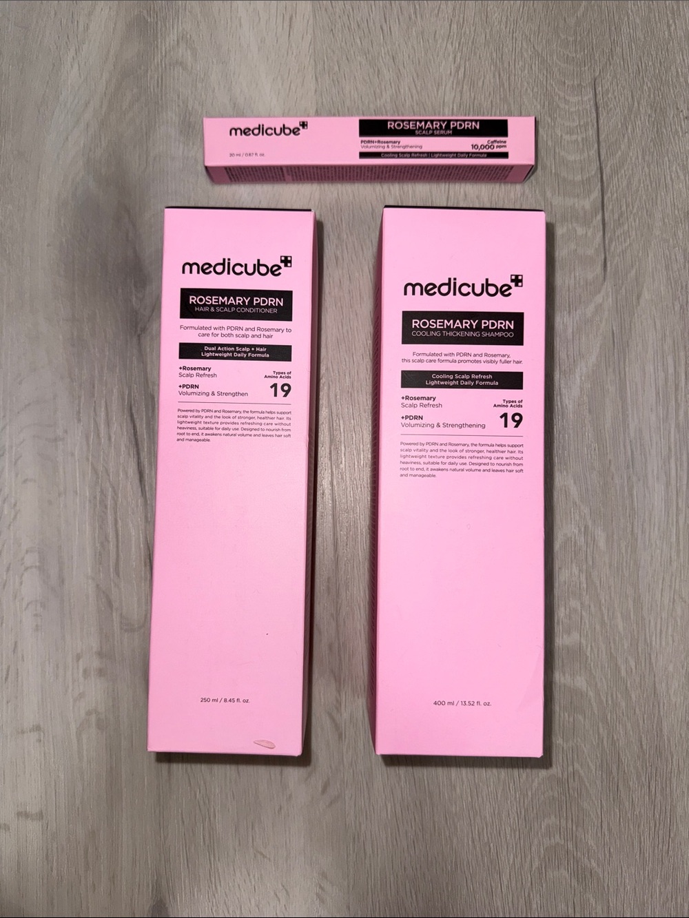 Medicube Rosemary PDRN Hair & Scalp Set — shampoo, conditioner, scalp serum